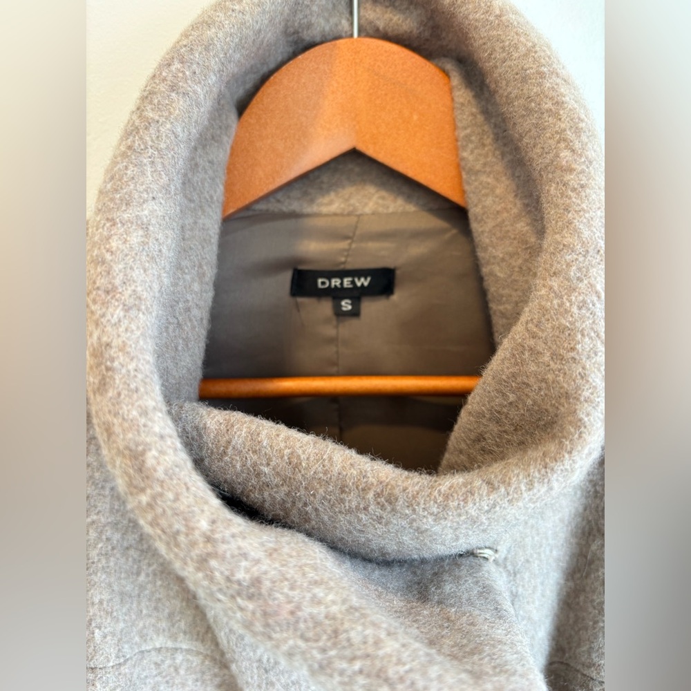 DREW for ANTHROPOLOGIE Wool blend jacket coat with faux fur sleeves size Small - Picture 5 of 12